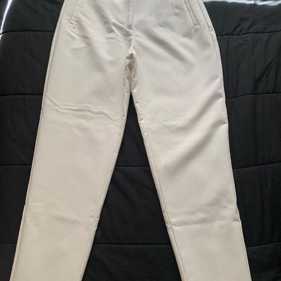 ZARA HIGH WAISTED TROUSERS NEW WITHOUT TAGS SIZE S WHITE PANTS HIGH WAISTED c - Picture 4 of 14